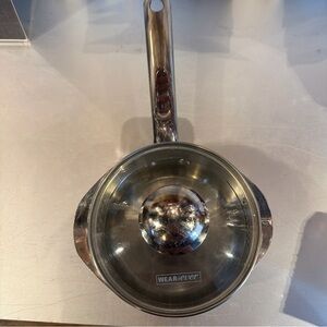 Wear Ever 1Quart Stainless Steel Double Pour Spouts  Original Steamer  Lid